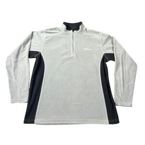 Columbia Mens Medium Klamath Range II Half Zip Fleece Pullover Gray Black